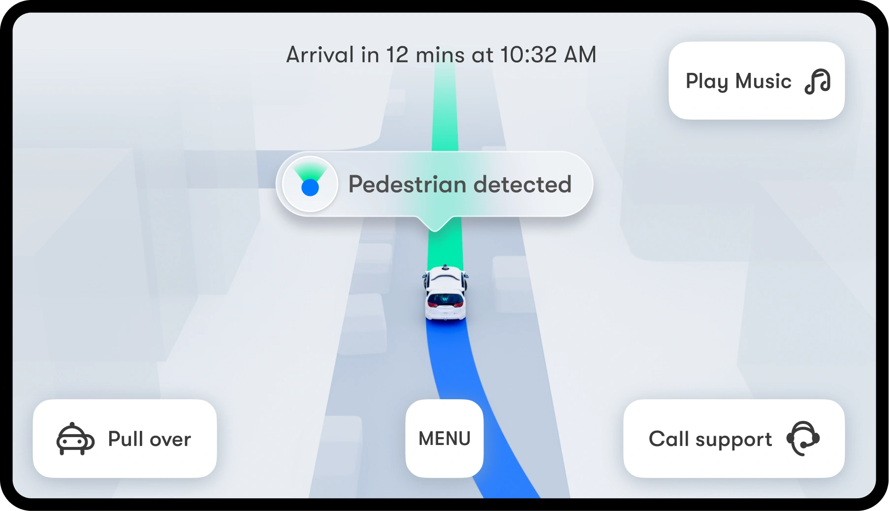 Vehicle-anchored pedestrian detection prompt